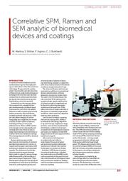 Correlative SPM Raman and SEM analysis of biomedical devices and coatings